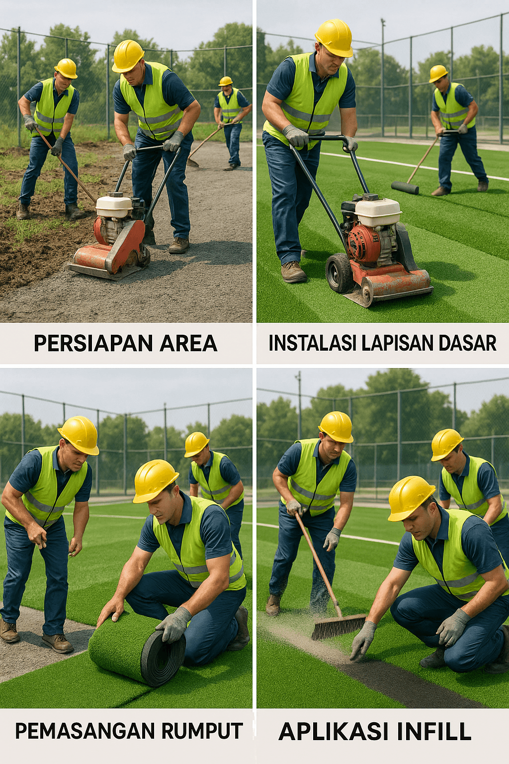 Proses Instalasi Rumput Sintetis